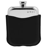 English Pewter Company 6oz Hip Flask with Black Leather Pouch [PLF05]