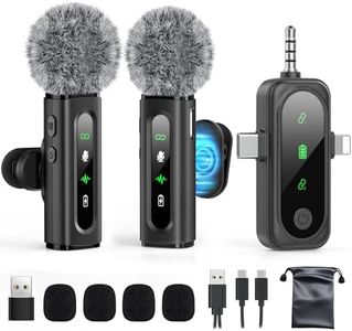 GoorDik Wireless Lavalier Microphone for iPhone, Android, USB C, PC, Camera Video Recording 4 in 1 Clip-on Mics with Rotatable Clip&Denoise Recording, for Vlog Tiktok YouTube Podcast Content Creator