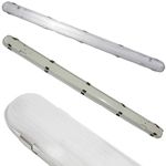 IP65 LED Batten Light Fitting | 5FT 52W 6000lm 4000K | Non-Corrosive Warehouse Garage Workshop Ceiling Lighting | Water & Dust Proof Rated | Wall Office School Surface White Lamp