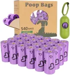 Yingdelai Dog Poop Bag Rolls - 540 Count Dog Waste Bags with Dispenser, Extra Thick Strong Leak proof Poop Bags for Dogs Doggy | Scented Purple