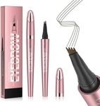 2Pcs Microblading Eyebrow Pencil, 2026 New 3D Waterproof Eyebrow Pen, Create Natural Hair-Like Brows, Natural Gap Filling Eyebrow Makeup Long-Lasting Fine Stroke Eye Brow Pen (5#Dark Brown)