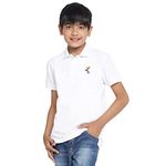 Lil Tomatoes Boys Cotton Polo T-Shirt, White, 11-12 Years