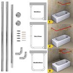 HOME CENTRE Chrome Shower Curtain Rail Versatile Configuration Easy Installation U or L Shape 3-Way Bath Pole Rod Track Ultimate Bathroom Wardrobe Accessory