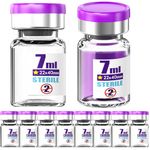 Ks-Tek Sterile Empty Vials with Self Healing Injection Port,with Aluminum plastic Cap,Sterile Package (7ml Clear, 10)