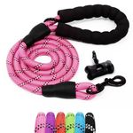 Furdreams 1.5m (5ft) Slip-On Dog Lead - One-Size-Fits-All Leash with Soft Padded Handle & Highly Reflective Threads - Durable & Weather Resistant Climbers Rope for Dogs - Waste bag dispenser included