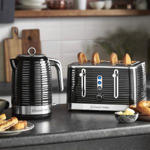 Russell Hobbs Inspire 4-Slice Toaster – White, Wide Slots