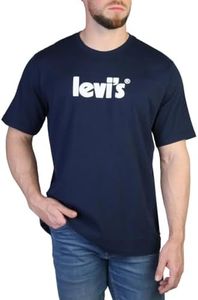 Levi's Men's SS Relaxed Fit Tee Poster Logo Dress Bl T-Shirt, Blues, S