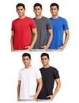 Amazon Brand - Symbol Men's Solid Regular Fit T-Shirt (Pack of 5) (AW17PLPO5-2_Multicolor15 S)