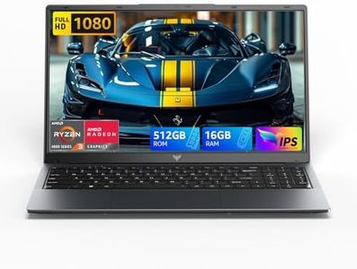 Tivique 15.6 Zoll Laptop,N-97 Prozessor bis zu 3.6GH,16GB DDR4 512GB SSD,Notebook Geeignet für Studium und Beruf,Unterstützung WiFi 5, BT5.0, 3*USB3.2,5000mAh