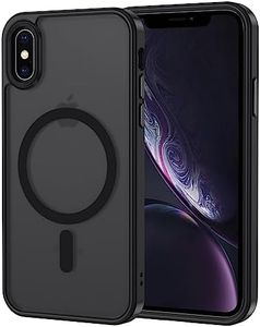 XTCASE Cover Magnetica per iPhone X/XS [Compatibile con MagSafe], Custodia Traslucida Opaca Posteriore Resistente ai Graffi TPU Bumper Antiurto Sottile Protettiva Case, Nero