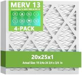 Chenzhit (4 Pack) 20x25x1 Furnace Air Filters, MPR 1900 & FPR 10, MERV 13 Pleated Air Filter (Actual Size: 19 3/4"x 24 3/4" x 3/4")