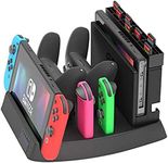 Skywin Switch Charging Dock, Switch Controller Charging Dock and Game Holder for Switch Console, Joycon Charging Dock, Switch Pro Controllers, Charging Base and Up to 28 Games