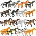 PREXTEX Plastic Horses Party Favors, 32 Count (All Different Horses in Various Poses and Colors) Best Toy Gift for Boys