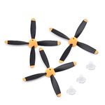 YoungRC RC Spare Propellers with Propeller Savers and Adapters RC Airplane 4-Blade Propellers for RC P51 Mustang Airplane RC P40 Warhawk Remote Control Airplane(3PCS)
