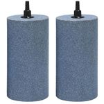 YUDOTE Aquarium Air Stones 10cm, Large Aerator Bubble Diffuser, Oxygenation for Home or Market Aquatic Animals,Turtles, Fish Tanks, Ponds, Hydroponics Buckets and More, Grey Pack of 2