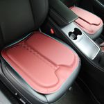 TOPABYTE Car Seat Cushion Premium Leather Comfort Memory Foam Seat Pad Pillows Breathable Comfortable Driving Wheelchair Cushion Chair Pads Universal Car Seat Office Chair (2 Pieces/Red)