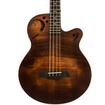 Sawtooth ST-AB24EC-FMSV 4 String Rudy Sarzo Signature Acoustic-Electric Bass Guitar, Fretted Bass