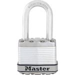 MASTER LOCK 72EURD + M1EURDLFCC 4.5 m double Loop Steel Cable + Key Laminated Padlock, Security Level 8/10, Long Shackle