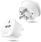 2 Pack European to UK Plug Adaptor, US to UK Travel Plug Adapter with 13A Fuse for USA, EU, Australia, Thailand, Canada, Japan and More (Type A, B, C, I, E, F, L)