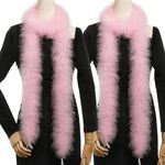 Holmgren Pink Marabou Fur Boas - 2 Pcs 25g 2 Yards Feather Boas for Women,DIY Clothing, Kids Party Dress Up, Home Wedding Decor (Pink)