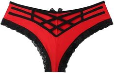 Sofishie Strappy Criss-Cross Panties, Red, Large