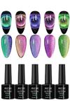 BOLT BEE 9D Cat Eye Gel Nail Polish, Magnetic Cat Eye Gel Polish Set 5pcs set