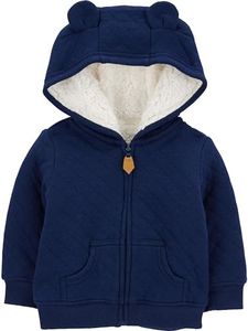 Simple Joys by Carter's unisex-baby Hooded Sweater Jacket with Sherpa Lining, Navy, 24 Months