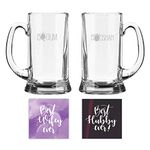 TheYaYaCafe Yaya Cafe Valentine Gifts for Husband Wife Begum Badshah Engraved Beer Mug with Coaster - Playboy Beer 357ml