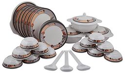 7 Days Round Melamine Dinner Set 34 Pieces White