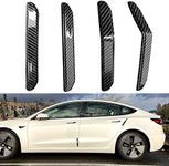 APESER Compatible with Tesla Model 3 Door Bumper Strip,4 Pcs Carbon Fiber Pattern Car Door Anti-Collision Strips for Model 3 2017-2022 2023 Anti-Scratch Model 3 Door Corner Bumper Protector Strip