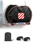 SUPAREE Motorhome Bike Covers for 3 Bikes Bicycle Cover Waterproof Outdoor Bike Cover Transport 420D Oxford with Warning Sign Pocket Rainproof Tear-resistant for Hitch-mounted Racks