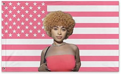 UTELKA Ice Spice Flag USA Pink Tapestry Rapper Poster Wall Decor for Teen Girls Bedroom Livingroom College Dorm wall Hanging Party Decoration Birthday Gifts,3x5 FT