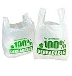 Sabco - White Vest Carrier Bags 100% Degradable - Large 11 x 17 x 21" - Eco Friendly Plastic Bags (100)