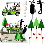 Golf Cake Decorations Heading for The Green Cake Topper Birthday Decorations for Golfers with Cart Flag Golf Ball for Men Sport Golf Theme Party Supply