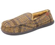 Mens Faux Suede Luxury Fleecy Lined Slip On Tweed Moccasin Slippers Shoes Size 8-12 (UK 9/EU 43, Dark Brown)