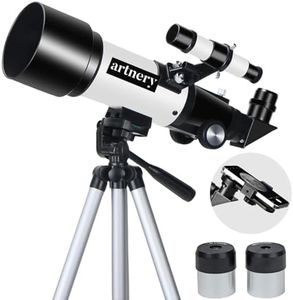 Artnery Telescopes, Telescope for Kids and Adults Beginners, 70mm Aperture 400mm Focus Length Refractor Travel Telescope with AZ Mount for Observe The Moon and Landscape