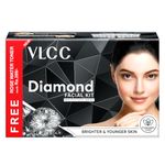 VLCC Diamond Facial Kit with FREE Rose Water Toner - 300g + 100ml | Skin Purifying Facial with Colloidal Diamond, Jojoba Oil, Olive Oil & Aloe Vera. Detoxifying At Home Facial.