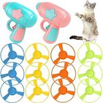 LAPOHI 14 PCS Cat Fetch Toy with Colorful Flying Propellers Set, Cat Playing Tracking Interactive Toys for Kitten Chasing Training Hunting