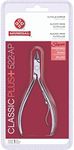 Cuticle Nipper Super Sharp - MUNDIAL 522-AP - Cuticle Trimmer for Manicure Kit and Pedicure Tools, Carbon Steel Handlee with Durable Spring. Tip Guard Included