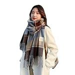 Winter Tartan Scarf - Women Long Pl