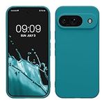 kwmobile Case Compatible with Google Pixel 9 Case - Protective Slim TPU Phone Cover - Soft Matte Finish - Teal Matte