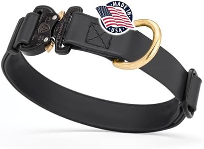 Viper BioThane Dog Collar with Cobra Metal Buckle – Tactical, Odor Resistant, Waterproof Collars for Large Dogs & Medium Dogs – Made in USA (L 15-25in W 1in, Black)