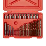 NEIKO 04206A Screw-Extractor Set, Broken Bolt Remover, Multispline and Spiral Extractors for Stripped Screws, Studs, Fittings, and Lugs, Left-Hand Drill Bits, 5/64" to 1/2", 35-Piece Set