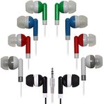 Bulk Earbuds 50 Pack Multi Colored for Classroom,HONGZAN Wholesale Earbuds Headphones Earphones for Kids,Individually Bagged,Perfect for Students,Schools,Hospitals,Hotels,Library,Museums