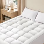 Bedsure Mattress Topper Queen Size - Soft Extra Thicker Mattress Pad, Quilted Fitted Mattress Topper with 8-21" Deep Pocket, Breathable Fluffy Pillow Top Padded, White (Extra Thicker), 60x80 Inches