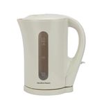 Hamilton Beach Essential Plastic Kettle, 1.7L, Boil Dry Protection, Detachable Filter, Ergonomic Design, Pull Lid, Makes 7 Cups, Auto Shut Off, Water Level Window - HB1107C, Cream