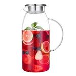 80 Ounces Glass Pitcher with Lid, H