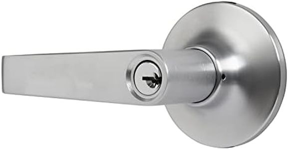 Brinks Commercial Light Duty Keyed Entry Lever, Satin Chrome Finish