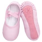 Ballet Shoes for Girls Leather Ballet Dance Slipper Full Leather Sole Ballet Flats for Kids Toddler Child Women Adults Pink Size 8UK child-EU25