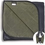 ACUSHLA Large Waterproof Outdoor Blanket, Potable Camping Blanket for Cold Weather, Quilted Fleece, Great for Stadium, Picnic, Sport, Pet, Windproof and Washable, 57''X 79'' Army Green